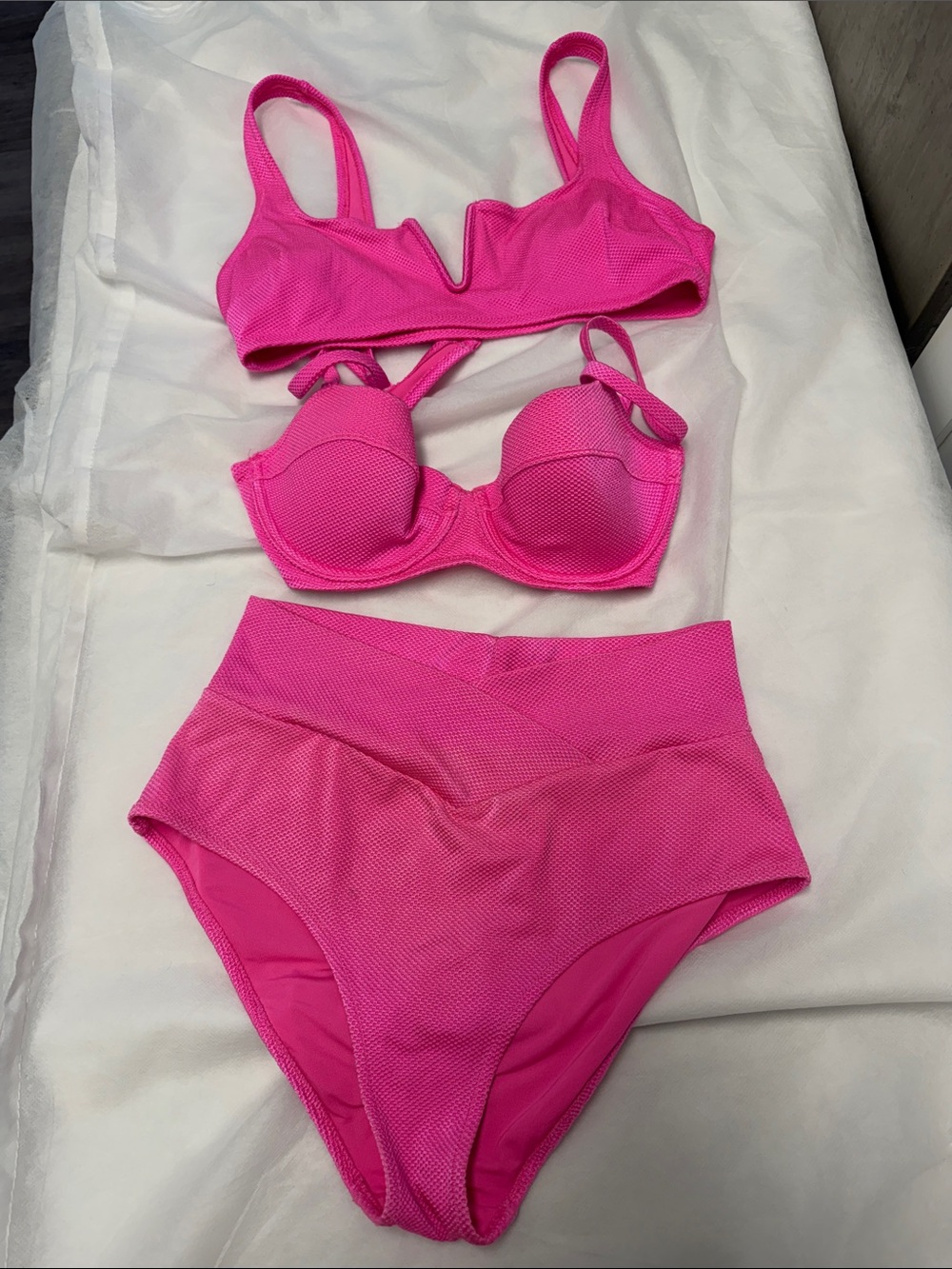 aerie Bright Hot Pink High-Waist Bikini Bottoms